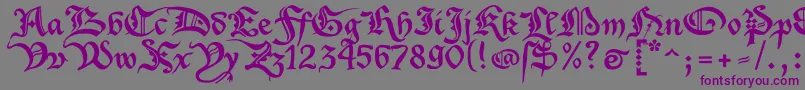 Xenippa1-Schriftart – Violette Schriften auf grauem Hintergrund