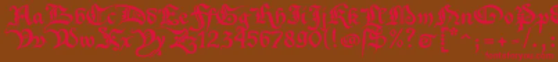 Xenippa1-Schriftart – Rote Schriften auf braunem Hintergrund