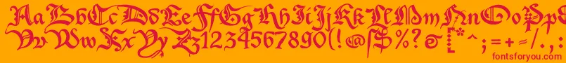 Xenippa1-Schriftart – Rote Schriften auf orangefarbenem Hintergrund