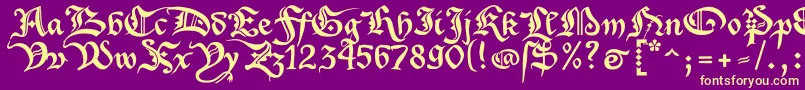 Xenippa1 Font – Yellow Fonts on Purple Background