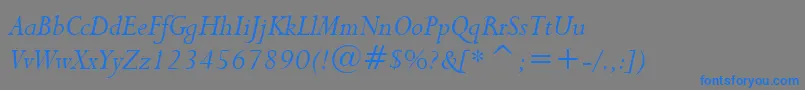 Lapidary333ItalicBt Font – Blue Fonts on Gray Background
