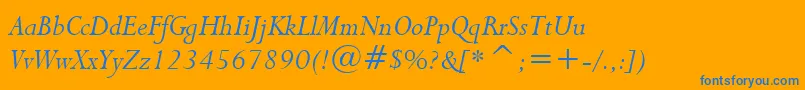 Lapidary333ItalicBt Font – Blue Fonts on Orange Background