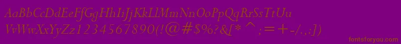 Lapidary333ItalicBt Font – Brown Fonts on Purple Background