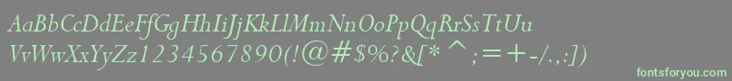 Lapidary333ItalicBt Font – Green Fonts on Gray Background