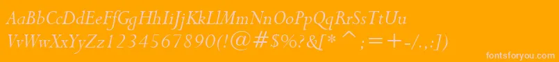 Lapidary333ItalicBt Font – Pink Fonts on Orange Background