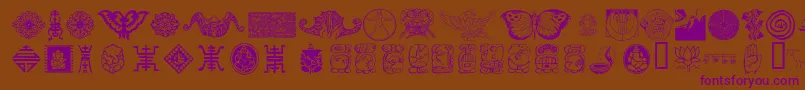 Culti-Schriftart – Violette Schriften auf braunem Hintergrund