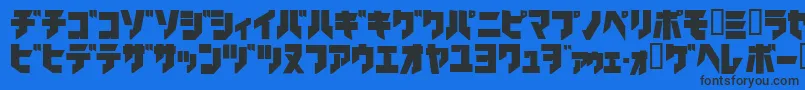 Ironkatakanablack Font – Black Fonts on Blue Background