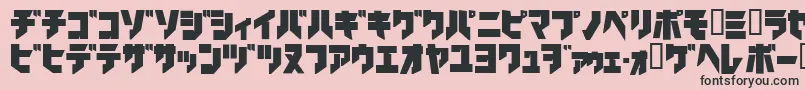 フォントIronkatakanablack – ピンクの背景に黒い文字
