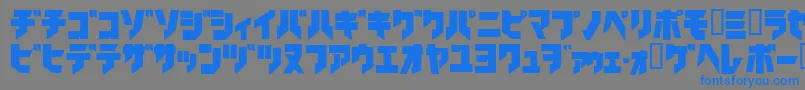 Ironkatakanablack-Schriftart – Blaue Schriften auf grauem Hintergrund