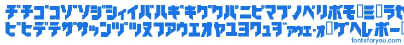 Ironkatakanablack Font – Blue Fonts on White Background