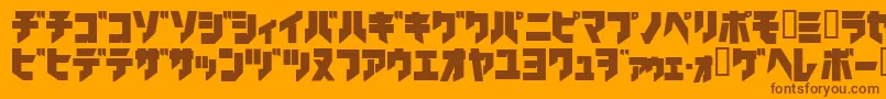 Ironkatakanablack Font – Brown Fonts on Orange Background