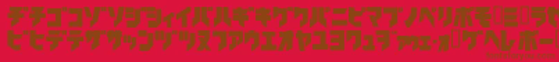 Ironkatakanablack-fontti – ruskeat fontit punaisella taustalla