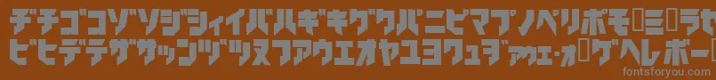 Ironkatakanablack-Schriftart – Graue Schriften auf braunem Hintergrund