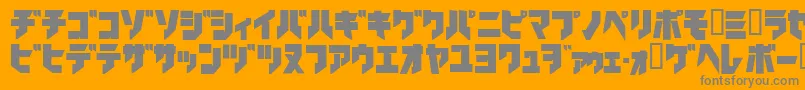 フォントIronkatakanablack – オレンジの背景に灰色の文字