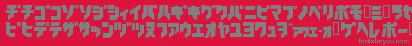 Ironkatakanablack-fontti – harmaat kirjasimet punaisella taustalla