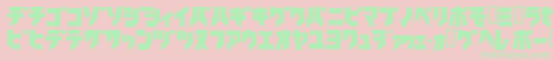 Ironkatakanablack-fontti – vihreät fontit vaaleanpunaisella taustalla