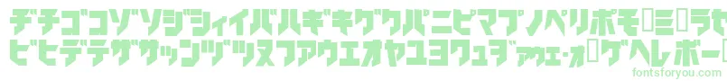 Ironkatakanablack-fontti – vihreät fontit valkoisella taustalla