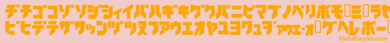 Ironkatakanablack Font – Orange Fonts on Pink Background