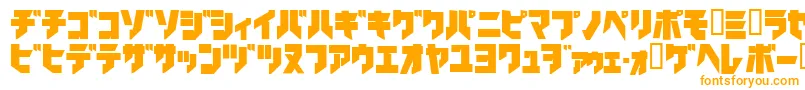 フォントIronkatakanablack – 白い背景にオレンジのフォント