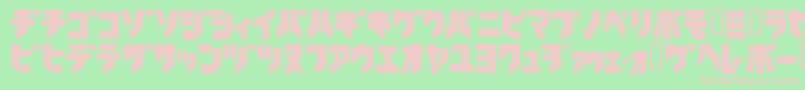 Ironkatakanablack-fontti – vaaleanpunaiset fontit vihreällä taustalla