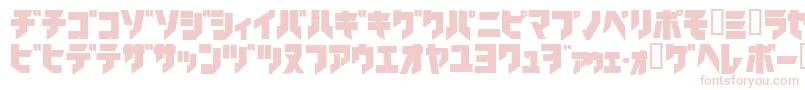 Ironkatakanablack-Schriftart – Rosa Schriften auf weißem Hintergrund