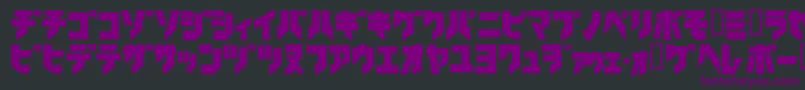 Ironkatakanablack-fontti – violetit fontit mustalla taustalla