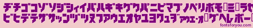 Ironkatakanablack-Schriftart – Violette Schriften auf rosa Hintergrund