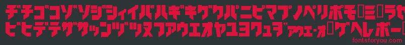 フォントIronkatakanablack – 黒い背景に赤い文字