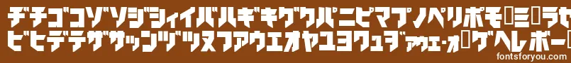 フォントIronkatakanablack – 茶色の背景に白い文字