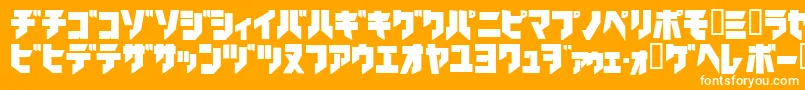 Шрифт Ironkatakanablack – белые шрифты на оранжевом фоне
