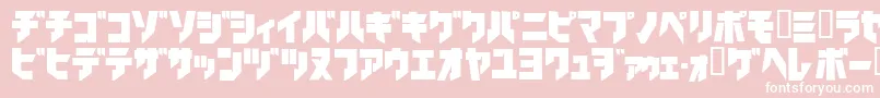 Ironkatakanablack-fontti – valkoiset fontit vaaleanpunaisella taustalla