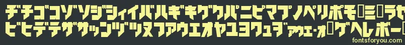 フォントIronkatakanablack – 黒い背景に黄色の文字