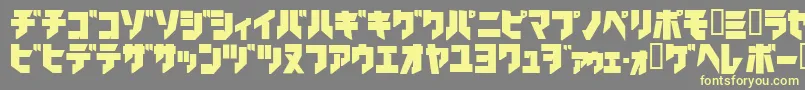Ironkatakanablack-Schriftart – Gelbe Schriften auf grauem Hintergrund
