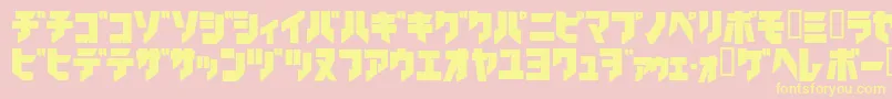 Ironkatakanablack Font – Yellow Fonts on Pink Background