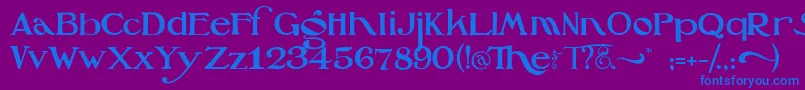 OzswizardCowardlylion Font – Blue Fonts on Purple Background