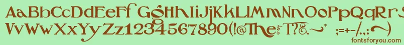 OzswizardCowardlylion Font – Brown Fonts on Green Background