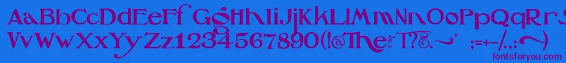 OzswizardCowardlylion Font – Purple Fonts on Blue Background