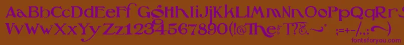 OzswizardCowardlylion Font – Purple Fonts on Brown Background