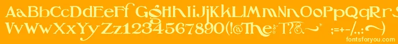 OzswizardCowardlylion Font – Yellow Fonts on Orange Background