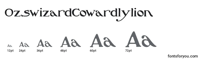 OzswizardCowardlylion Font Sizes