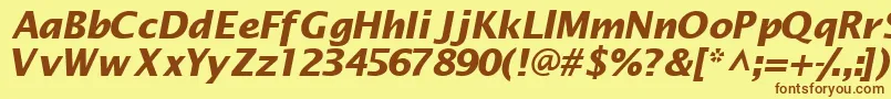 Machadosansssk ffy Font – Brown Fonts on Yellow Background