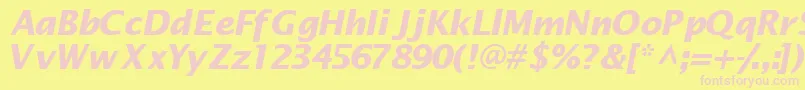 Machadosansssk ffy Font – Pink Fonts on Yellow Background