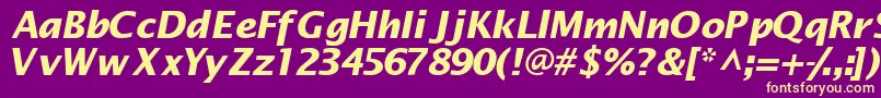 Machadosansssk ffy Font – Yellow Fonts on Purple Background