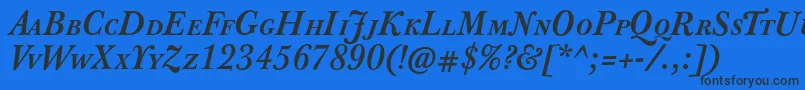 JbaskervilletcapsBolditalic-Schriftart – Schwarze Schriften auf blauem Hintergrund