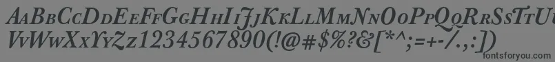 JbaskervilletcapsBolditalic Font – Black Fonts on Gray Background