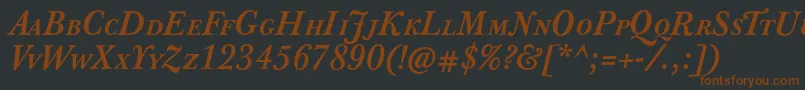 Шрифт JbaskervilletcapsBolditalic – коричневые шрифты на чёрном фоне