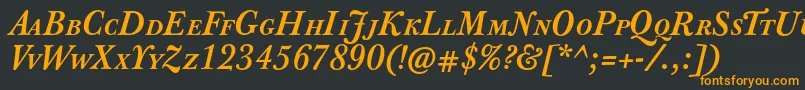 JbaskervilletcapsBolditalic Font – Orange Fonts on Black Background