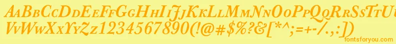 JbaskervilletcapsBolditalic Font – Orange Fonts on Yellow Background