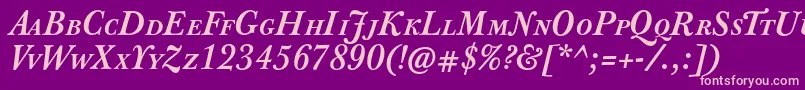 JbaskervilletcapsBolditalic Font – Pink Fonts on Purple Background