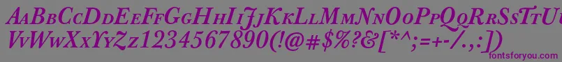 JbaskervilletcapsBolditalic Font – Purple Fonts on Gray Background